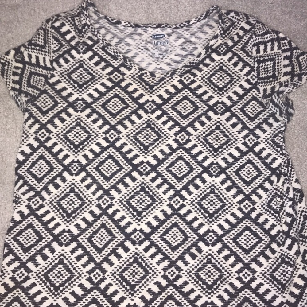 Patterned Blue Short Sleeved